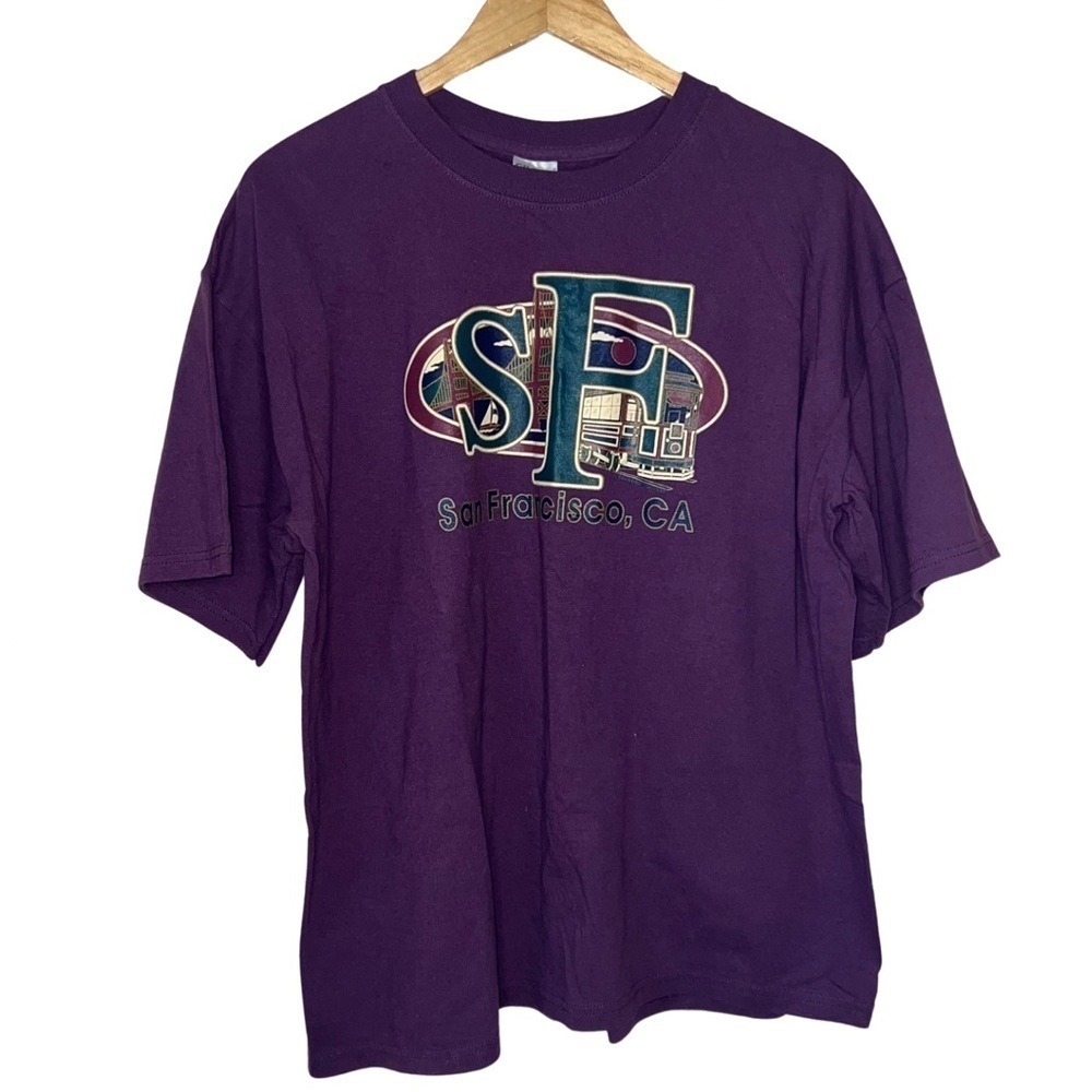 San Francisco Gildan Ultra Cotton Heavyweight Purple T-shirt Size XL